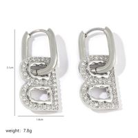 1 Pair Simple Style Shiny Letter Plating Inlay Copper Zircon 18k Gold Plated Drop Earrings sku image 1