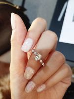 Lady Modern Style Oval Copper Inlay Zircon Rings main image 2