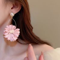 1 Pair Japanese Style Flower Cloth Drop Earrings main image 4
