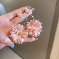 1 Pair Japanese Style Flower Cloth Drop Earrings main image 3