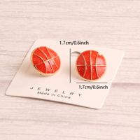 1 Pair Preppy Style Simple Style Sports Baseball Rugby Basketball Enamel Alloy Ear Studs sku image 1