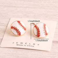 1 Pair Preppy Style Simple Style Sports Baseball Rugby Basketball Enamel Alloy Ear Studs sku image 2