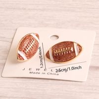 1 Pair Preppy Style Simple Style Sports Baseball Rugby Basketball Enamel Alloy Ear Studs sku image 3