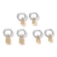 1 Pair IG Style Simple Style Lock Polishing Plating Stainless Steel 18K Gold Plated Drop Earrings main image 5