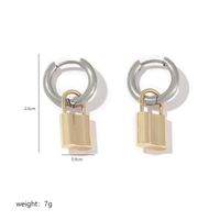 1 Pair IG Style Simple Style Lock Polishing Plating Stainless Steel 18K Gold Plated Drop Earrings sku image 3