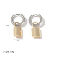 1 Pair IG Style Simple Style Lock Polishing Plating Stainless Steel 18K Gold Plated Drop Earrings sku image 4