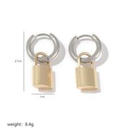 1 Paire Style IG Style Simple Cadenas Polissage Placage Acier Inoxydable Plaqué Or 18K Boucles D'oreilles sku image 4