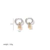 1 Pair IG Style Simple Style Lock Polishing Plating Stainless Steel 18K Gold Plated Drop Earrings sku image 1