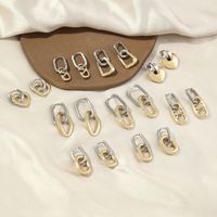 1 Pair Elegant Geometric Heart Shape Polishing Plating 304 Stainless Steel Copper Earrings main image 4