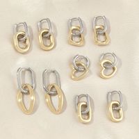 1 Pair Elegant Geometric Heart Shape Polishing Plating 304 Stainless Steel Copper Earrings main image 1