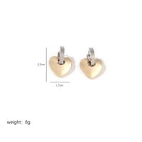 1 Pair Elegant Geometric Heart Shape Polishing Plating 304 Stainless Steel Copper Earrings sku image 7
