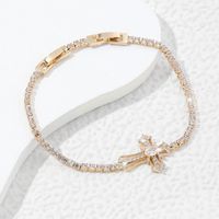 Copper 18K Gold Plated Casual Simple Style Roman Style Cross Polishing Inlay Zircon Bracelets main image 3