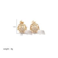 1 Pair Ig Style Queen Crown Plating Inlay Copper Zircon 18k Gold Plated Ear Studs sku image 1