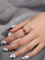 1 Piece Fashion Fish Tail Copper Inlay Artificial Pearls Zircon Open Ring sku image 24