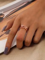 1 Stück Mode Fischschwanz Kupfer Inlay Künstliche Perlen Zirkon Offener Ring sku image 20