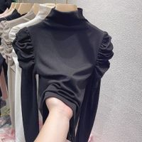 Women's T-shirt Long Sleeve T-shirts Casual Solid Color sku image 4