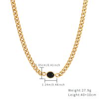 Wholesale Elegant Retro Oval Stainless Steel Plating Inlay Gold Plated Zircon Bracelets Necklace main image 3