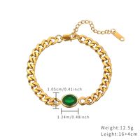 Wholesale Elegant Retro Oval Stainless Steel Plating Inlay Gold Plated Zircon Bracelets Necklace main image 5