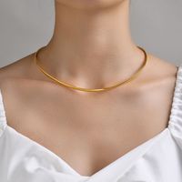 304 Stainless Steel 18K Gold Plated Simple Style Solid Color Choker main image 1