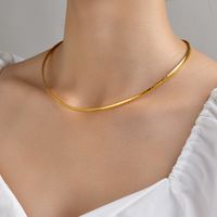 304 Stainless Steel 18K Gold Plated Simple Style Solid Color Choker main image 6