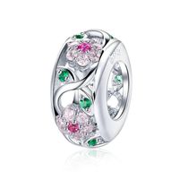 Casual Heart Shape Rose Flower Sterling Silver Inlay Zircon Jewelry Accessories sku image 2