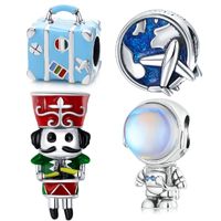 Casual Soldier Astronaut Sterling Silver Plating Inlay Zircon Jewelry Accessories main image 1