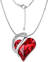 Sweet Heart Shape Sterling Silver Plating Inlay Artificial Gemstones Pendant Necklace 1 Piece sku image 1