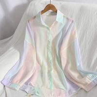 Women's Chiffon Shirt Long Sleeve Blouses Casual Colorful main image 6