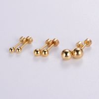 12 Pairs Simple Style Classic Style Round Polishing Plating Stainless Steel 18k Gold Plated Ear Studs main image 7