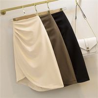Summer Spring Autumn Simple Style Classic Style Simple Solid Color Rayon Spandex Polyester Midi Dress Skirts main image 1