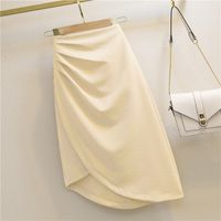Summer Spring Autumn Simple Style Classic Style Simple Solid Color Rayon Spandex Polyester Midi Dress Skirts main image 9