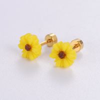 12 Pairs Simple Style Pearl Chrysanthemum Butterfly Plating Stainless Steel 18k Gold Plated Ear Studs main image 5