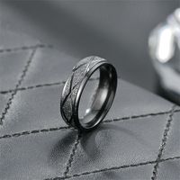 Simple Style Round Rhombus Titanium Steel Criss Cross Plating 18k Gold Plated Wide Band Rings main image 5
