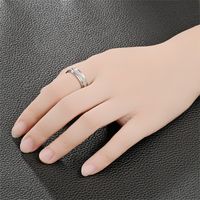 Simple Style Round Rhombus Titanium Steel Criss Cross Plating 18k Gold Plated Wide Band Rings main image 4