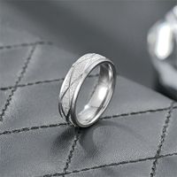 Simple Style Round Rhombus Titanium Steel Criss Cross Plating 18k Gold Plated Wide Band Rings main image 6