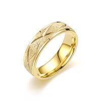 Simple Style Round Rhombus Titanium Steel Criss Cross Plating 18k Gold Plated Wide Band Rings sku image 3