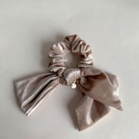 Simple Style Solid Color Bow Knot Gold Velvet Hair Tie main image 3