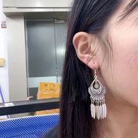 1 Pair Ethnic Style Flower Metal Plating Women's Drop Earrings sku image 8