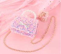 Girl's Mini All Seasons Superfine Fiber Sequins Cute Square Flip Cover Handbag main image 1