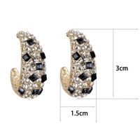 1 Pair Elegant Shiny C Shape Plating Inlay Alloy Artificial Gemstones Gold Plated Ear Studs main image 3