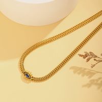 Titanium Steel 18K Gold Plated Simple Style Pearl Plating Inlay Devil's Eye Heart Shape Flower Zircon Necklace sku image 3