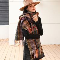Women's Streetwear Color Block Imitation Cashmere Tassel Shawl sku image 5