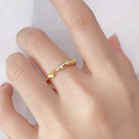 1 Piece Fashion Fish Tail Copper Inlay Artificial Pearls Zircon Open Ring sku image 2