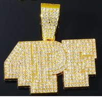 Hip Hop Letra Aleación Embutido Diamantes De Imitación Hombres Collar Colgante sku image 1