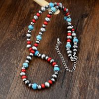 Vintage Style Handmade Ethnic Style Color Block Alloy Plastic Beaded Handmade Women's Necklace main image 6