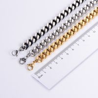 Hip-hop Rock Solid Color Stainless Steel Polishing Plating 18k Gold Plated Long Necklace main image 3