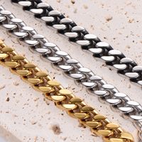 Hip-hop Rock Solid Color Stainless Steel Polishing Plating 18k Gold Plated Long Necklace main image 7