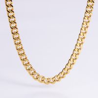 Hip-hop Rock Solid Color Stainless Steel Polishing Plating 18k Gold Plated Long Necklace sku image 7