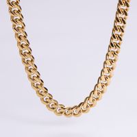 Hip-hop Rock Solid Color Stainless Steel Polishing Plating 18k Gold Plated Long Necklace sku image 10