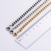 Hip-hop Rock Solid Color Stainless Steel Polishing Plating 18k Gold Plated Long Necklace main image 6